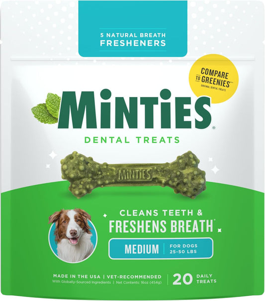 Vetiq Dog Dental Bone Treats, Dental Chews for Dogs, (Perfect for Medium/Large Dogs over 40 Lbs)